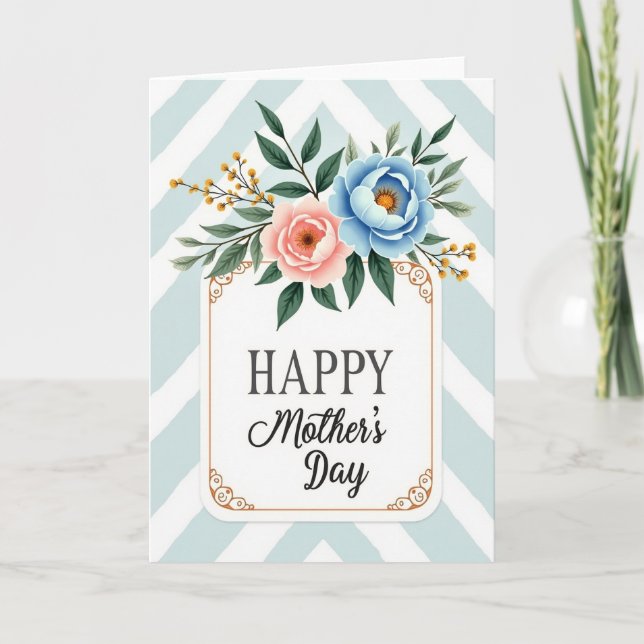 Carte Chevron Fleur Délicate (Devant)