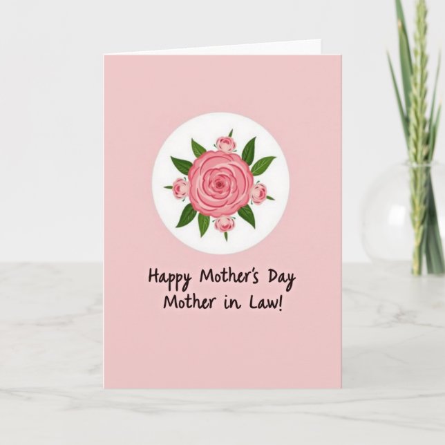 Carte Chevron Fleur Rose en Fleur (Devant)