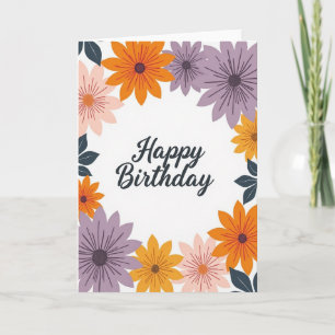 Carte Chevron Happy Flower