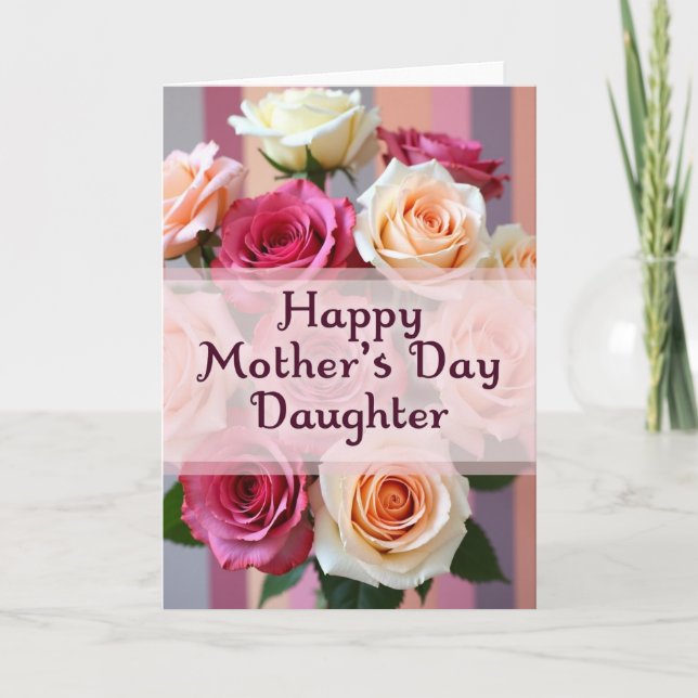 Carte Chevron Peach Garden Rose (Devant)