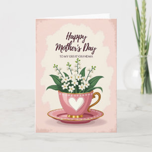Carte Chevron Tea Bouquet Love