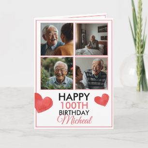 Carte Chic 4 Photo Collage 100e anniversaire