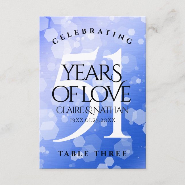 Carte Chic 51st Sapphire Mariage Anniversaire (Devant)