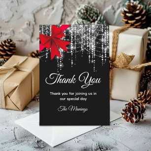 Carte Chic arc rouge noir argent faux parties scintillan