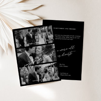 Carte Chic Black Just Married Mariage Annonces Car