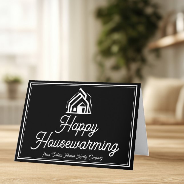 Carte Chic Black Real Estate Company Custom Realtor (Créateur téléchargé)