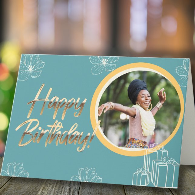 Carte Chic Bliss Photo Anniversaire (Créateur téléchargé)