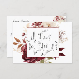 Carte Chic Burgundy Flowers Bridesmaid