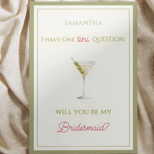 Carte Chic Dirty Martini Thème Bridesmaid Proposition