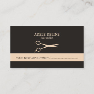 Carte chic élégante de rendez-vous de coiffeur