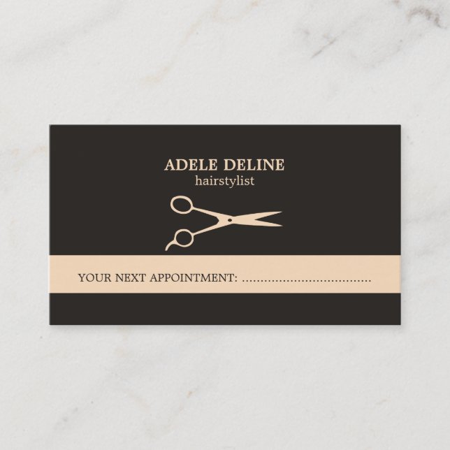Carte chic élégante de rendez-vous de coiffeur (Devant)