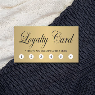 Carte chic élégante simple de fidélité d'or de