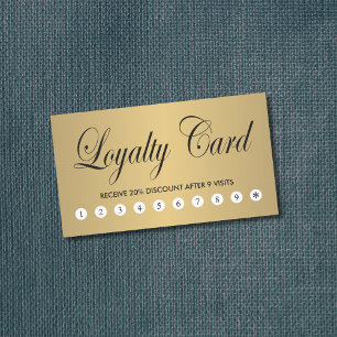 Carte chic élégante simple de fidélité d'or de