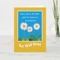 Chic Get Well Card de l'accident, marguerites