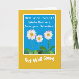 Carte Chic Get Well Card, opération ou chirurgie, margue