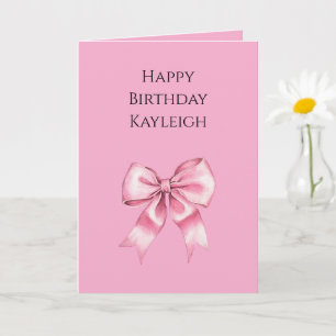 Carte Chic Girl Rose Bows Anniversaire