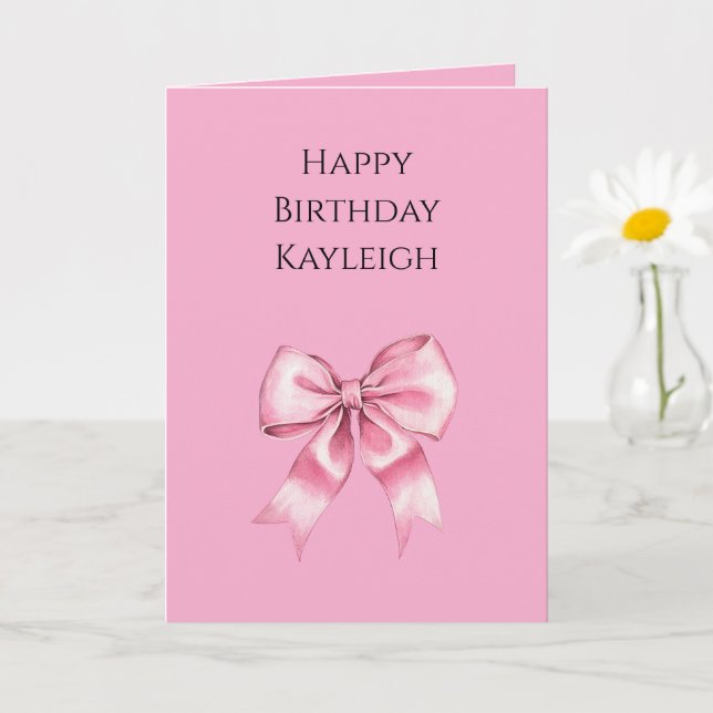 Carte Chic Girl Rose Bows Anniversaire (Petite plante)