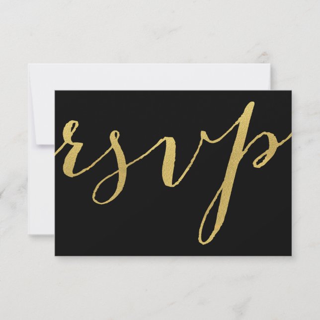 Carte Chic Gold et Black RSVP (Devant)