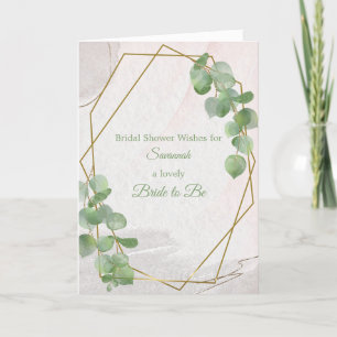 Carte Chic Green Gold Name Fête des mariées personnalisa