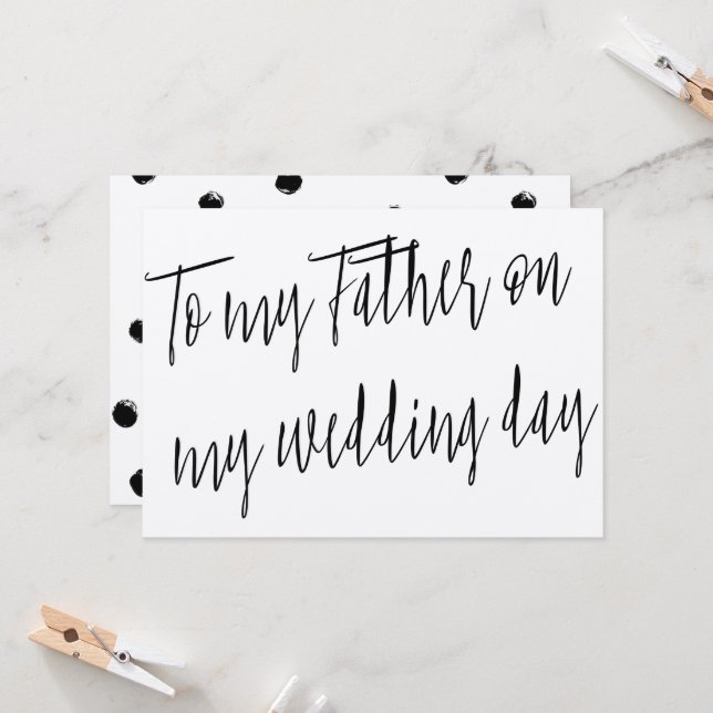Carte Chic moderne "À mon Père le jour de mon mariage" (Devant/Arrière en situation)