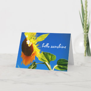 Carte Chic moderne tournesol jaune Hello Sunshine Script