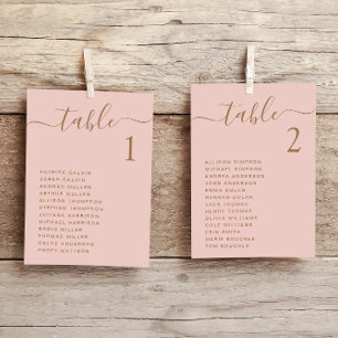 Carte Chic Pink Gold Script Mariage de tableau de