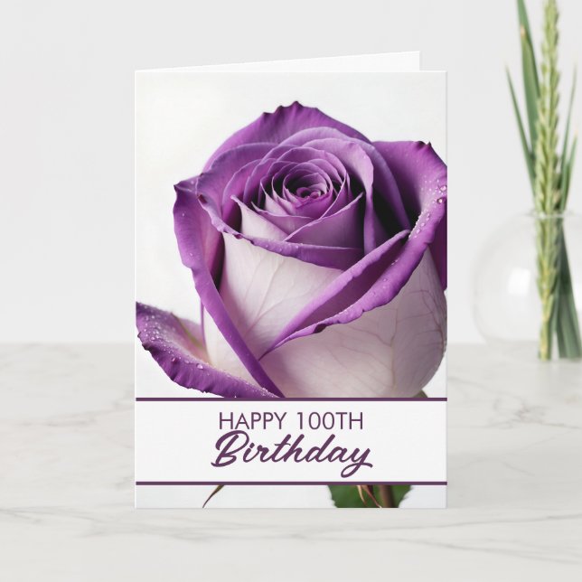 Carte Chic Purple 100e anniversaire (Devant)