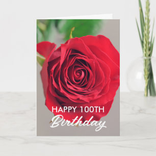 Carte Chic Red Rose 100e anniversaire