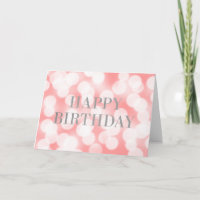 Chic rose Bokeh éclaire Faux Argent Joyeux Anniver