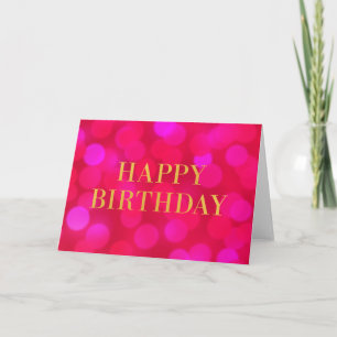 Carte Chic Rose Bokeh Lights Faux Gold Joyeux Anniversai