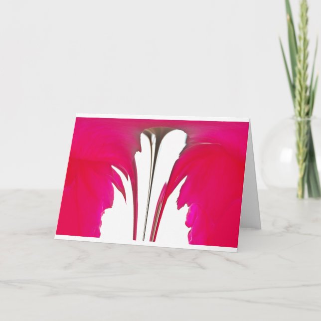 Carte Chic rouge extraordinaire rose sous le ciel blanc. (Devant)