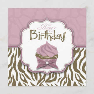 Carte Chic Safari & Cupcake Anniversaire
