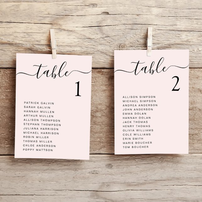 Carte Chic Script Pink Mariage de siège Carte grap (Créateur téléchargé)
