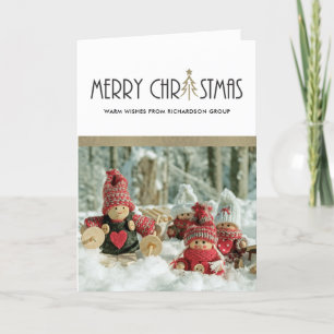 CARTE CHIC SILVER MERRY CHRISTMAS BUSINESS VACANCES PHOT