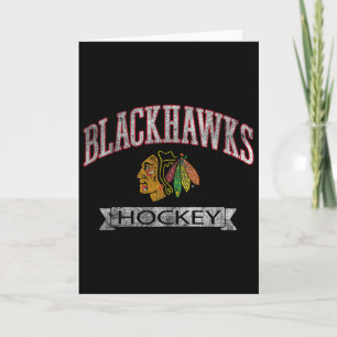 Carte Chicago Blackhawks Hockey Vintage Noir Officiellem