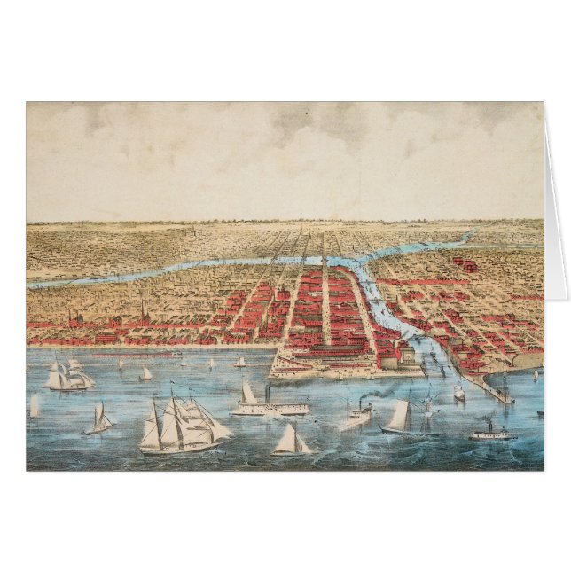 CARTE : CHICAGO, c1857 (Devant horizontal)