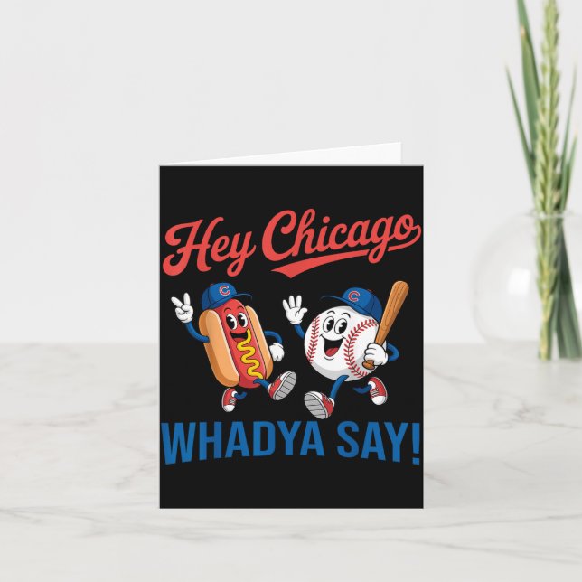 Carte Chicago Qu'est-ce que tu dis Funny Baseball Hotdog (Devant)