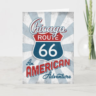 Carte Chicago Route 66 Vintage America Illinois