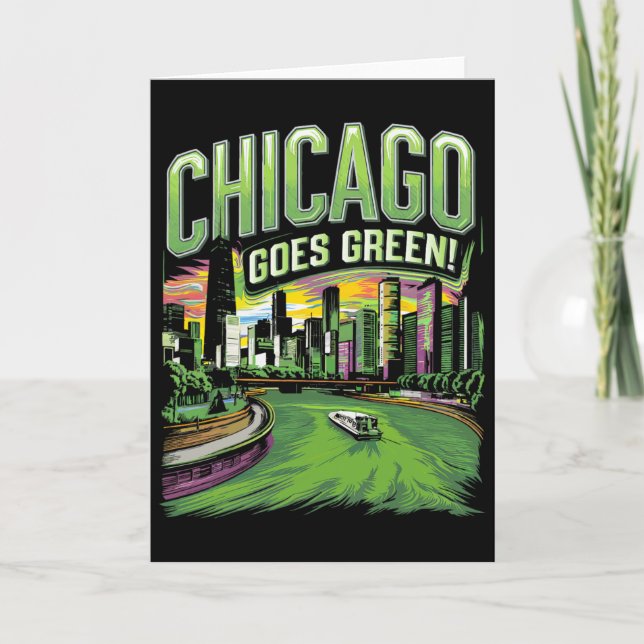 Carte Chicago vire au vert pour la Saint-Patrick (Devant)