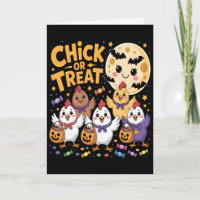 Chick Or Treat Halloween Lune Poulet Amusement