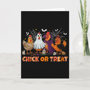 Carte Chick Or Treat Sorcière Halloween Boo Poulet Effra