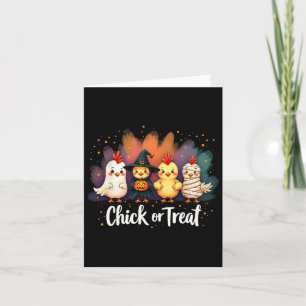 Carte Chick Ou Treat Drôle Halloween Cute Chicken Costum