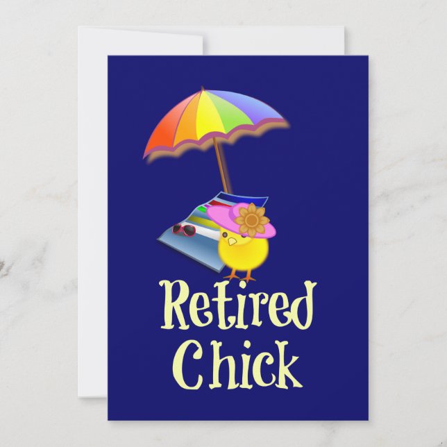 Carte Chick retraité - Texte blanc sur Arrière - plan fo (Devant)