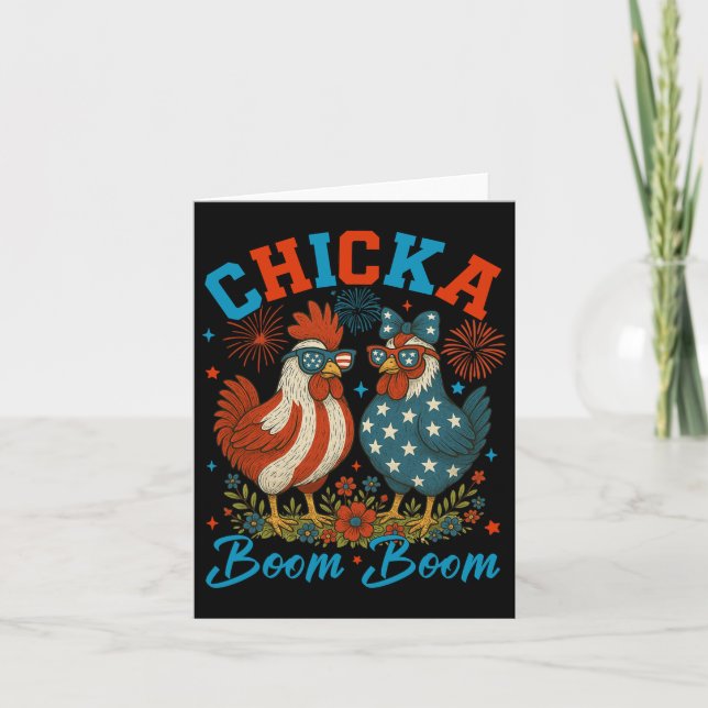 Carte Chicka Boom Boom Funny Patriotic Picken 4e De Ju (Devant)