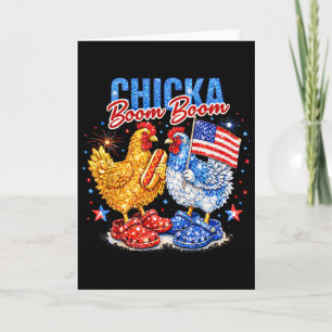 Carte Chicka Boom Boom Poulet Patriotique Rouge Blanc Bl