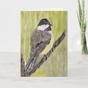Carte Chickadee Bird - peinture acrylique.