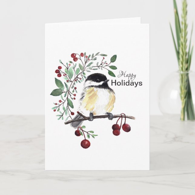 Carte Chickadee Joyeuses Fêtes (Devant)