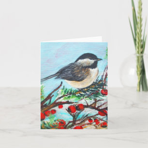 Carte Chickadee Winter Note Card