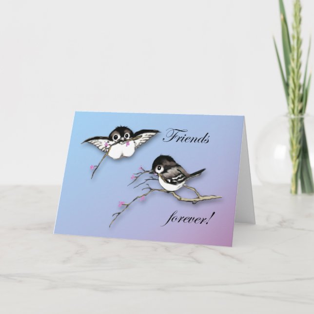 Carte Chickadees Cute Amis Forever (Devant)