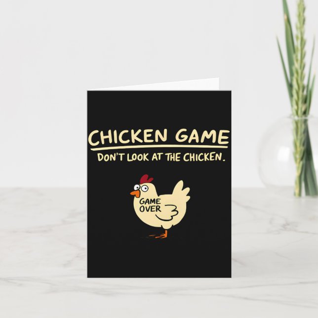 Carte Chicken Game Dont Look At The Chicken Funny Chick  (Devant)